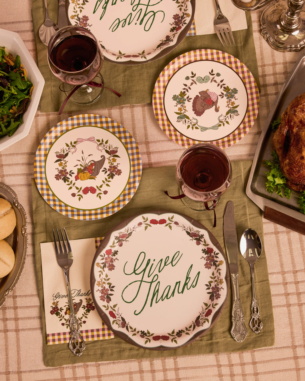 Iridescent Harvest Paper Plates with 9-inch and 7-inch Sizes, 32 Count