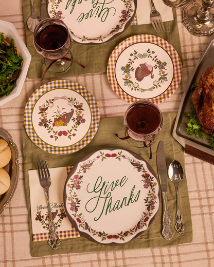 Iridescent Harvest Paper Plates with 9-inch and 7-inch Sizes, 32 Count