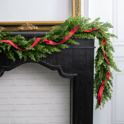 6' Soft Touch Cypress Garland: Evergreen Lifestyle Photo