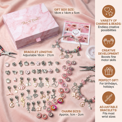 DIY Beaded Jewelry Making Kit with Strings and Clasps for Kids