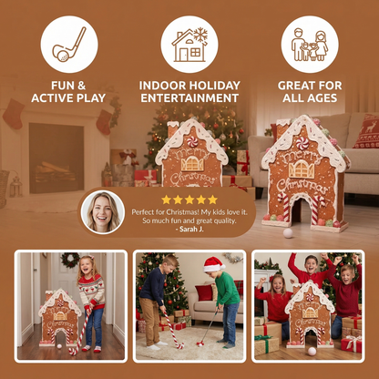 Gingerbread Themed Mini Golf Set That Turns a Living Room or Office into a Holiday Course